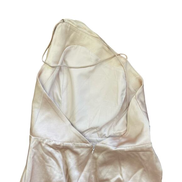 Significant Other Gracie Draped Satin Midi-Dress Champagne Formal Dress Size 6 - Picture 8 of 15